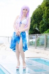 bikini cleavage cosplay crystal_crown feena_fam_earthlight kamui_arisa pool purple_hair side-tie_bikini skirt swimsuit yoake_mae_yori_ruri_iro_na rating:Safe score:1 user:nil!