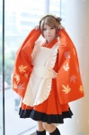 animal_ears apron blonde_hair cosplay kimono kneesocks koizumi_hanayo love_live!_school_idol_project pleated_skirt skirt tsukioka_naoto rating:Safe score:0 user:nil!