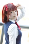 amami_haruka blouse cosplay hair_ribbons hana_(iii) idolmaster ribbon_tie sweater rating:Safe score:0 user:pixymisa