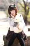 blouse hairband jumper shirayuki_himeno stuffed_animal teddy_bear thighhighs rating:Safe score:2 user:nil!