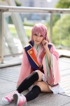 cosplay harukanaru_toki_no_naka_de harukanaru_toki_no_naka_de_3 kasuga_nozomi kimono kneesocks nanayo pink_hair pleated_skirt skirt rating:Safe score:0 user:pixymisa