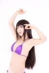 akemi_homura bikini cleavage cosplay hairband hanamura_misaki puella_magi_madoka_magica side-tie_bikini swimsuit rating:Safe score:0 user:nil!