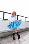 blouse cosplay higurashi_ran kneesocks love_live!_school_idol_project m_vol.1 nishikino_maki pleated_skirt red_hair school_uniform skirt skirt_lift rating:Safe score:0 user:nil!