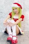 crinoline dress green_hair hair_clips panties santa_costume stocking_cap thighhighs yae_maiko rating:Safe score:4 user:pixymisa