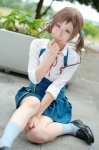 aomi_isara blouse cosplay jumper koi_to_senkyo_to_chocolate momose_riyu school_uniform socks twintails rating:Safe score:2 user:nil!