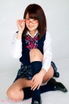 blouse glasses kneesocks marunouchi_ria pleated_skirt school_uniform skirt sweater_vest rating:Safe score:1 user:nil!