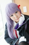 aji bb_(fate/extra_ccc) blouse cosplay fate/extra_ccc fate/series gloves hair_ribbons overcoat purple_hair ribbon_tie thighhighs twintails rating:Safe score:0 user:pixymisa