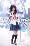 ao_no_kanata_no_four_rhythm cosplay hair_ribbons kneesocks pleated_skirt rinami sailor_uniform school_uniform skirt tobisawa_misaki rating:Safe score:2 user:nil!