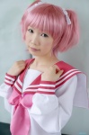 cosplay hair_ribbons kobayakawa_yutaka kyarii lucky_star pink_hair sailor_uniform school_uniform twintails rating:Safe score:0 user:nil!