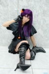 blouse boots cosplay gloves kneehighs miniskirt original purple_hair rinami skirt rating:Safe score:2 user:nil!