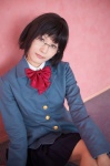 blazer blouse cosplay durarara!! glasses pleated_skirt school_uniform shikimi skirt sonohara_anri rating:Safe score:0 user:nil!