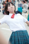 ayase_fuuka blouse cosplay fuyutanshio pleated_skirt ribbon_tie school_uniform skirt yotsubato! rating:Safe score:0 user:pixymisa