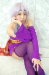 ayane ayane_(doa) cosplay dead_or_alive detached_sleeves dress headband pantyhose purple_hair thighhighs zettai_ryouiki rating:Safe score:2 user:nil!