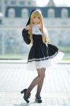 blonde_hair cosplay detached_sleeves dress dress_lift habit nun pantyhose tagme_character tagme_series zero_inch rating:Safe score:9 user:nil!