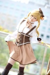 beret blonde_hair blouse boots chii corset cosplay detached_sleeves fingerless_gloves gloves miniskirt puella_magi_madoka_magica skirt skirt_lift thighhighs tomoe_mami zettai_ryouiki rating:Safe score:4 user:nil!