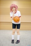 basketball bike_shorts cosplay ema gym_uniform hair_ribbon minato_tomoka pink_hair ro-kyu-bu! shorts side_ponytail socks tshirt rating:Safe score:0 user:pixymisa