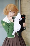 blonde_hair cosplay danganronpa fujisaki_chihiro kosakura_shimon pleated_skirt sailor_uniform school_uniform skirt stuffed_animal teddy_bear rating:Safe score:0 user:nil!