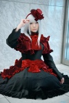 bow bowtie cosplay dress hat k kushina_anna marble pink_eyes sasa white_hair rating:Safe score:0 user:pixymisa