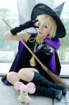 blonde_hair boots broom cape cosplay dress gloves hachimaru sugar_sugar_rune vanilla_mieux witch_hat rating:Safe score:0 user:nil!