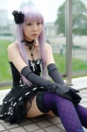 choker cosplay dress elbow_gloves gloves hairbow pantyhose purple_hair rue tagme_character tagme_series thighhighs zettai_ryouiki rating:Safe score:3 user:nil!