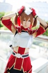 a-nya blouse chest_armor cosplay fingerless_gloves gloves hair_ribbons military_uniform pleated_skirt plushie silica_(sao) skirt sword_art_online twintails rating:Safe score:0 user:pixymisa