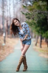 blouse boots denim high_heels hwang_in-ji necklace shorts rating:Safe score:0 user:mock