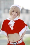 blonde_hair capelet cosplay halter_top maitako miniskirt original santa_costume skirt stocking_cap rating:Safe score:1 user:nil!