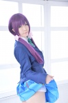 blazer blouse cosplay haruka love_live!_school_idol_project love_m@ster pleated_skirt purple_hair school_uniform skirt skirt_lift tojo_nozomi twintails rating:Safe score:0 user:nil!