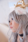 animal_ears cat_ears choker chokotto_hime cosplay dress masiyu_itigo shiroko silver_hair rating:Safe score:0 user:pixymisa