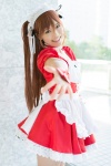 akitsu_honoka apron bows choker cosplay hairband hair_ribbons maid maid_uniform neon_genesis_evangelion petticoat red_hair soryu_asuka_langley rating:Safe score:0 user:pixymisa