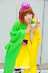 cosplay hairband kanoko nagatsuki pop'n_music red_hair striped thighhighs yukata rating:Safe score:0 user:nil!