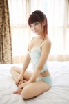 bed camisole cleavage nier_(mod) panties ponytail xiuren_009 rating:Safe score:1 user:nil!