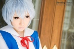 ayanami_rei blue_hair cosplay jumper neon_genesis_evangelion sailor_uniform saku school_uniform white_end_type_zero rating:Safe score:1 user:nil!