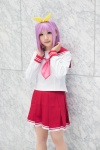 blouse cosplay hairbow hiiragi_tsukasa lucky_star pink_hair pleated_skirt sailor_uniform scarf school_uniform shiina_haru skirt rating:Safe score:0 user:pixymisa