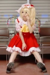 blonde_hair blouse cosplay flandre_scarlet odeko skirt socks touhou vest wings rating:Safe score:0 user:nil!