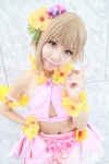 aiba_yumi blonde_hair cosplay croptop flowers hizuki_yuuki idolmaster miniskirt petticoat skirt rating:Safe score:0 user:pixymisa