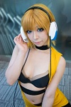 blonde_hair bra choker cosplay dress headphones kamitsure_(pokemon) leggings mizuno pokemon rating:Safe score:2 user:pixymisa