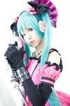 aida_yukiko aqua_hair cosplay dress gloves hatsune_miku microphone pantyhose romeo_to_cinderella_(vocaloid) twintails vocaloid rating:Safe score:4 user:DarkSSA