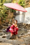cleavage kimono misty_gravure_vol_2 morishita_yuuri onsen open_robes umbrella rating:Safe score:2 user:nil!