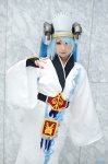 blue_hair claes_celestia_misuka_sansest cosplay final_fantasy final_fantasy_type-0 fingerless_gloves gloves helmet kimono miiko twintails rating:Safe score:1 user:nil!