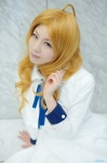 ahoge blonde_hair cosplay dress ryuumonbuchi_touka saki_(manga) sayu school_uniform rating:Safe score:0 user:nil!