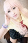 ayashiro_ema blonde_hair cosplay macross macross_frontier sheryl_nome skirt thighhighs rating:Safe score:0 user:Log