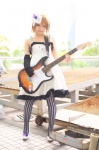 cosplay dress fishnet_pantyhose guitar hairbow hirasawa_yui kipi k-on! pantyhose thighhighs rating:Safe score:0 user:nil!