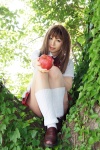 apple blouse cosplay ikkitousen kohinata_rei loose_socks miniskirt plaid pleated_skirt school_uniform skirt socks sonsaku_hakufu sweater_vest rating:Safe score:0 user:nil!