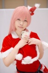 cosplay hairbow original pink_hair santa_costume shawl yuu_(ii) rating:Safe score:0 user:pixymisa