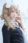 blonde_hair blouse cardigan cosplay danganronpa enoshima_junko hairbows nanahashi_sui school_uniform twintails rating:Questionable score:0 user:nil!