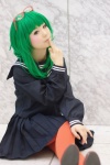 asakura_irori cosplay glasses green_hair gumi pantyhose pleated_skirt sailor_uniform school_uniform skirt vocaloid rating:Safe score:4 user:nil!