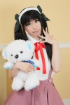 alice_mixs bakemonogatari blouse cosplay hachikuji_mayoi hairband hairbows jumper kamui_arisa school_uniform stuffed_animal teddy_bear twintails rating:Safe score:0 user:nil!