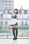 apron black_legwear cosplay dress garter_belt hairband maid maid_uniform tagme_character tagme_series thighhighs tsugu zettai_ryouiki rating:Safe score:0 user:nil!
