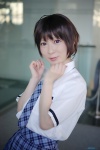 blouse cosplay idolmaster kikuchi_makoto maropapi pleated_skirt school_uniform skirt tie rating:Safe score:1 user:nil!